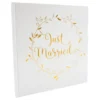 Gæstebog Just Married Hvid/Guld