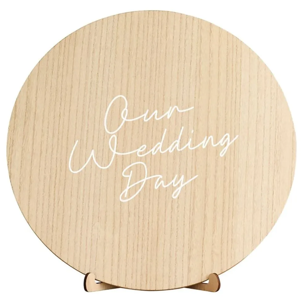 Gæstebog Our Wedding Day i træ-kit