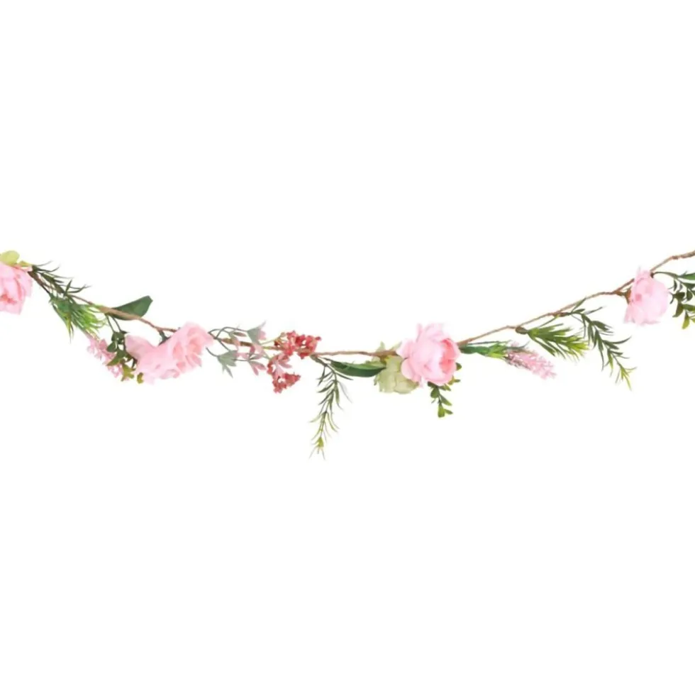 Guirlande Blomster Lyserød/Grøn
