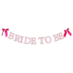 Guirlande Bride to Be lyserød med sløjfer