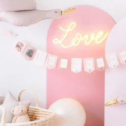 Guirlande Fotorammer Baby Roséguld