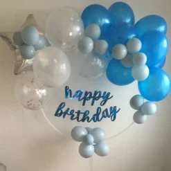 Guirlande Happy Birthday Blå Glitrende