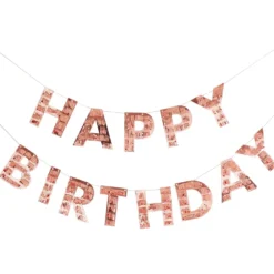 Guirlande Happy Birthday Fringe Roséguld