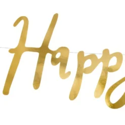 Guirlande Happy Birthday Guld Metallic