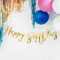 Guirlande Happy Birthday Guld Metallic