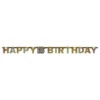 Guirlande 18 Happy Birthday Guld Glitter