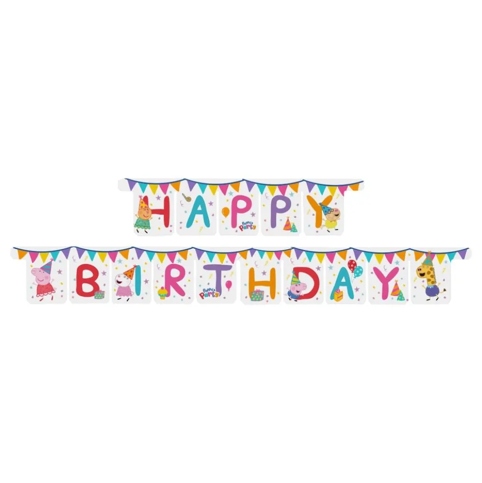 Guirlande Happy Birthday Gurli Gris™ Peppa’s Party