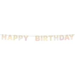 Guirlande Happy Birthday i Træ Dreamy Pastel