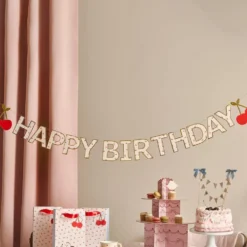 Guirlande Happy Birthday Kirsebær