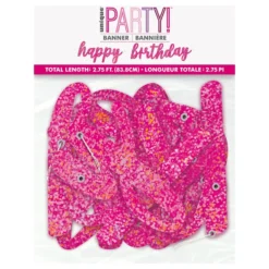 Guirlande Happy Birthday Pink/Glitter