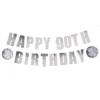 Guirlande Happy Birthday Silver Disco Personlig