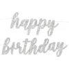 Guirlande Happy Birthday Sølvskinnende
