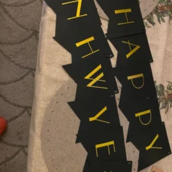 Guirlande Happy New Year DIY Sort/Guld