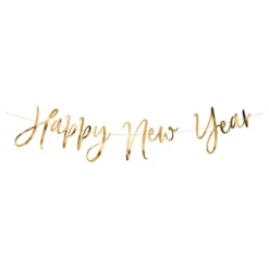 Guirlande Happy New Year Guld Metallic