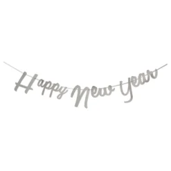 Guirlande Happy New Year Sølv Metallic