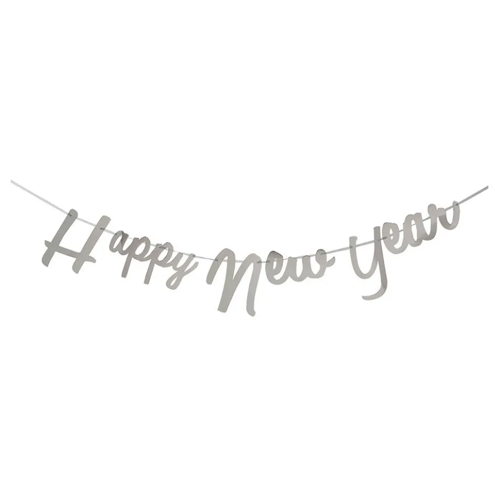Guirlande Happy New Year Sølv Metallic