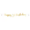 Guirlande Happy 1st Birthday Lyserød/Guld