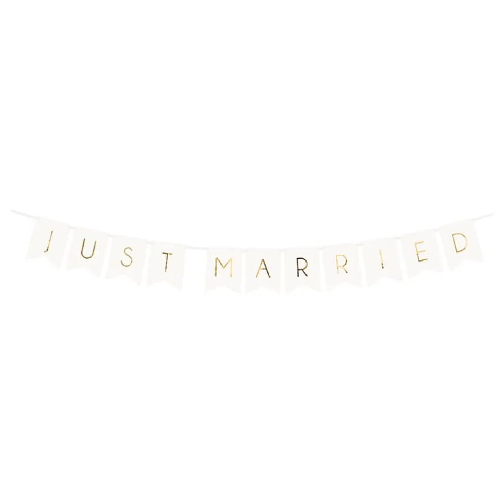 Guirlande Just Married Hvid/Guld