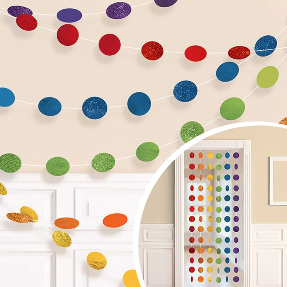 Guirlander Cirkler Regnbue Glitter