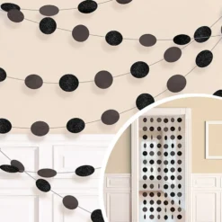 Guirlander Cirkler Sort Glitter
