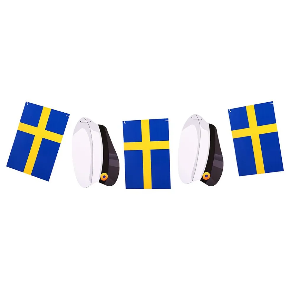 Guirlande Svenske flag Og Studenterhuer