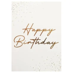 Guld Gratulationskort Happy Birthday med Kuvert