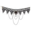 Halskæde Choker Sort med Kæder