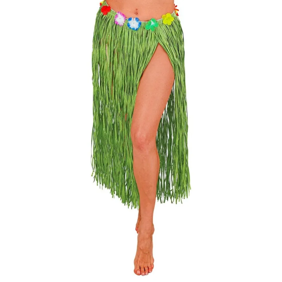 Hawaii-nederdel med Blomster Grøn