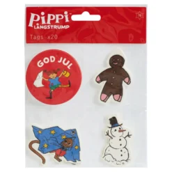 Hængeetiketter Jul Pippi Langstrømpe