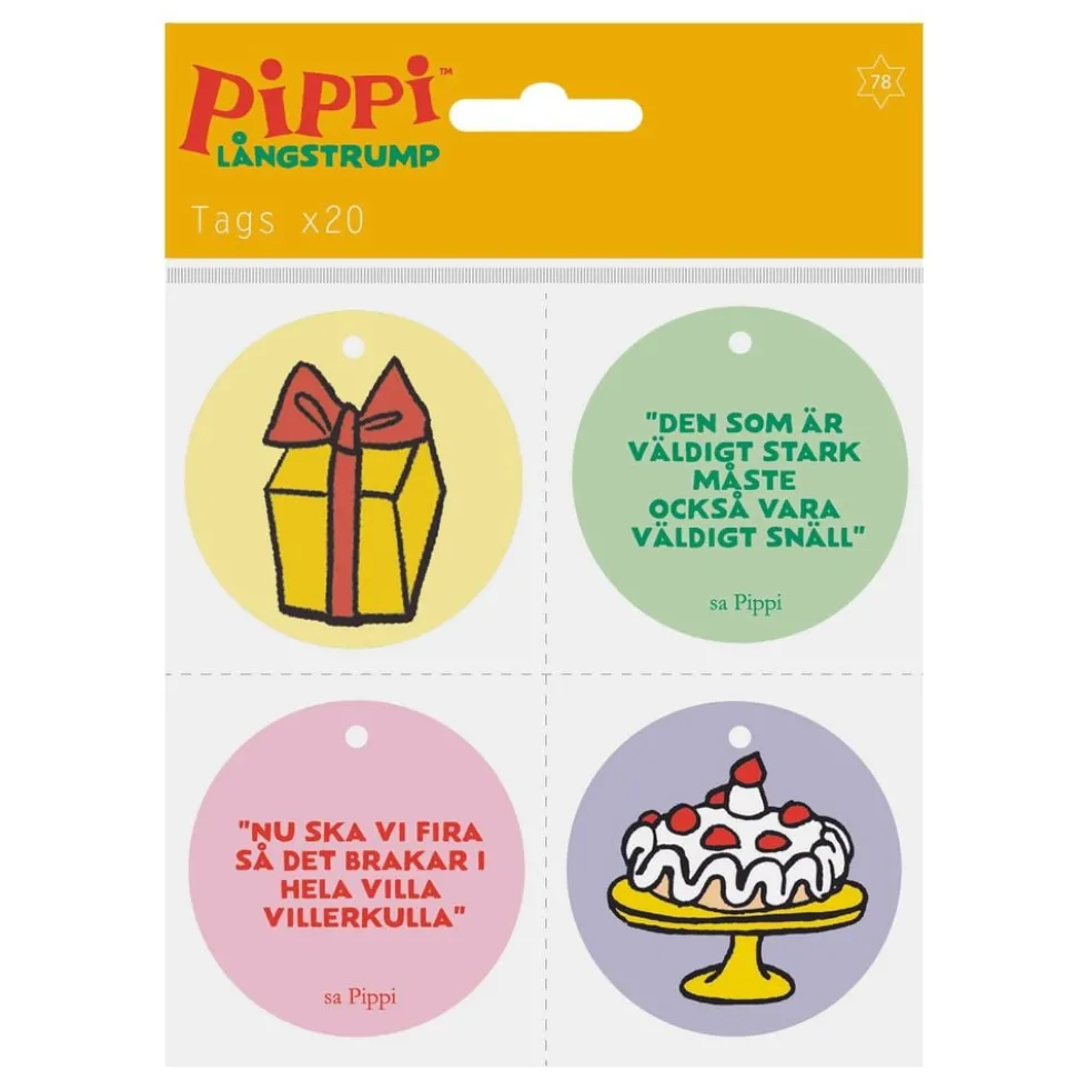 Hængeetiketter Pippi Langstrømpe