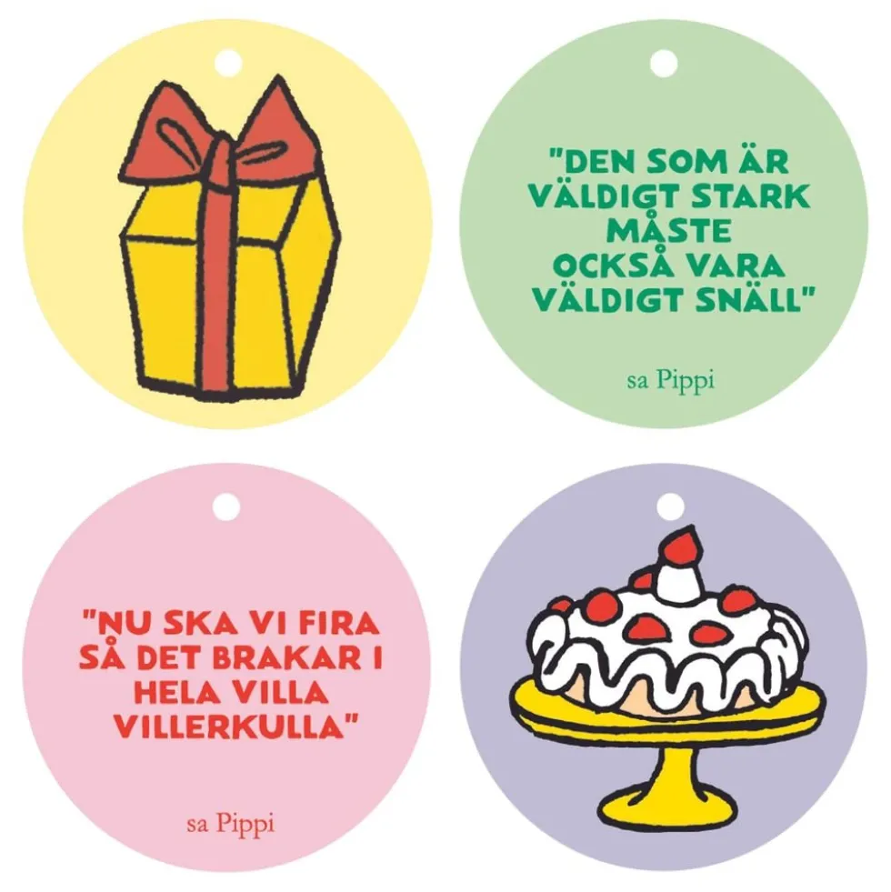 Hængeetiketter Pippi Langstrømpe