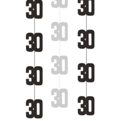Hængende Dekorationer 30 Sort/Sølv
