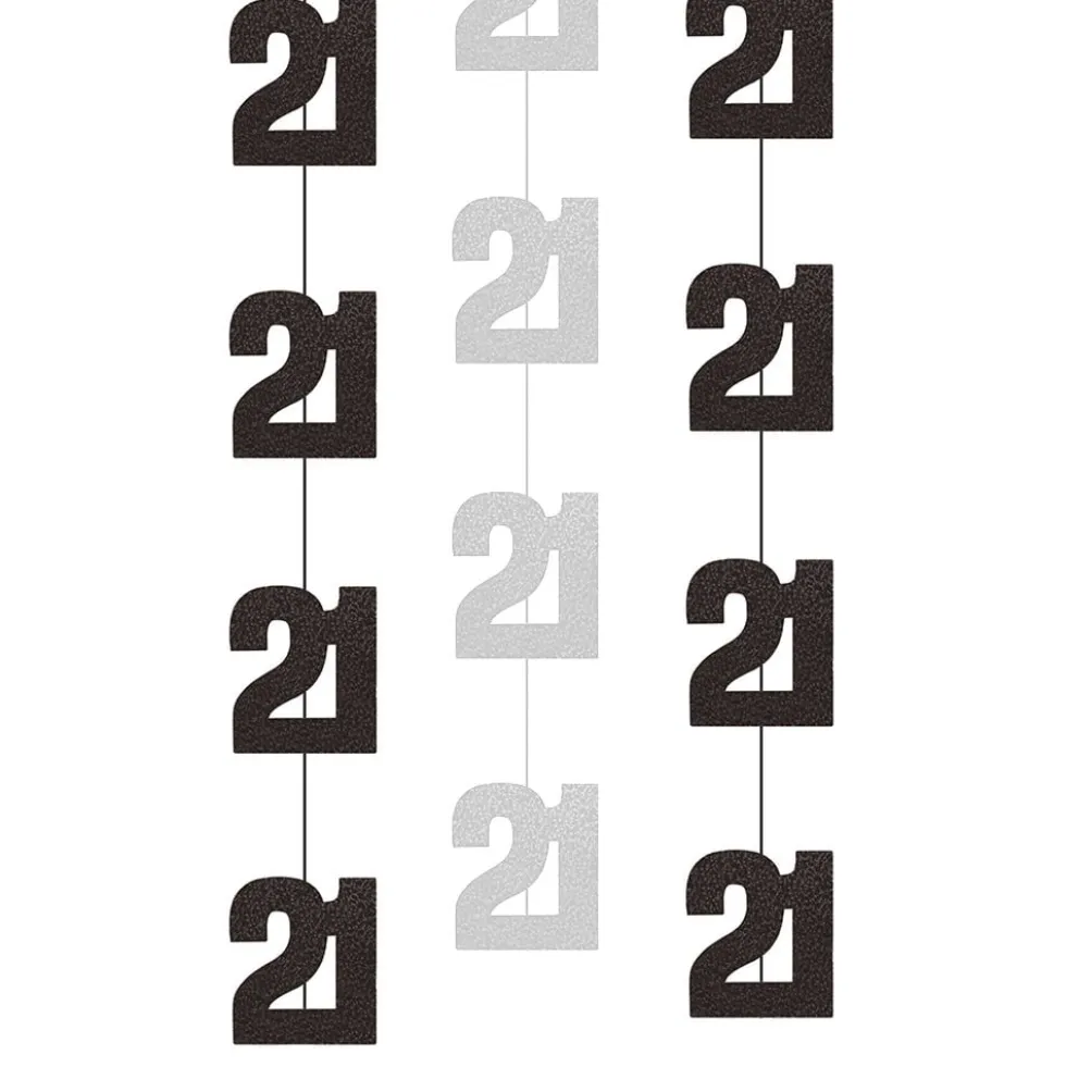 Hængende Dekorationer 21 Sort/Sølv