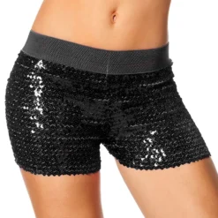Hotpants med Sorte Pailletter