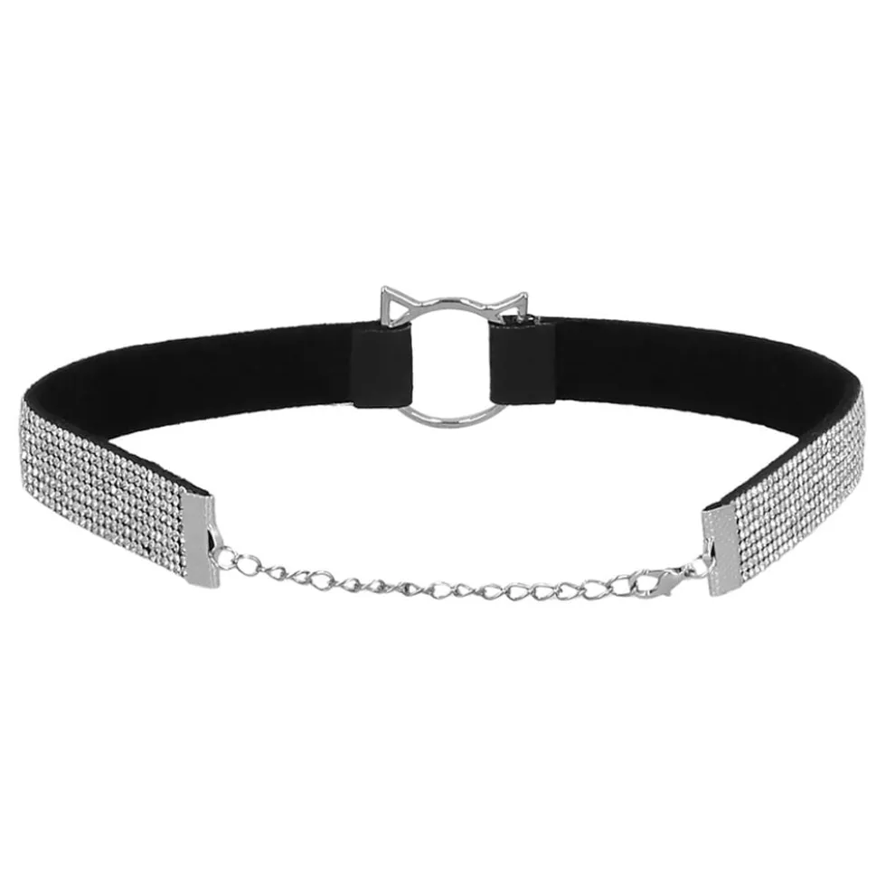 Hårbøjle Katteører & Choker Strass