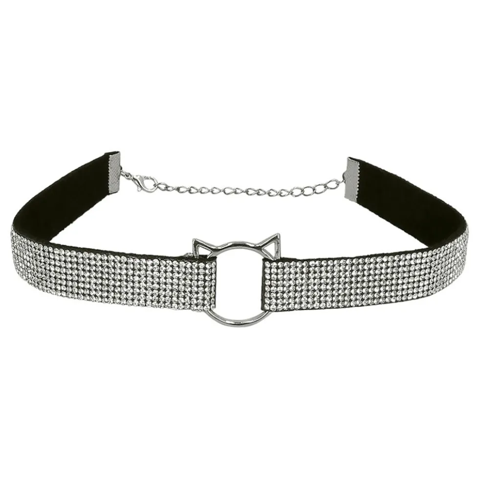 Hårbøjle Katteører & Choker Strass