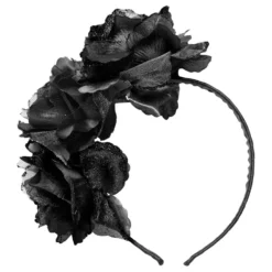 Hårbøjle med Sorte Blomster