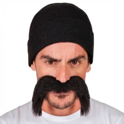 Hue & Moustache Sort Udklædningsfestkit