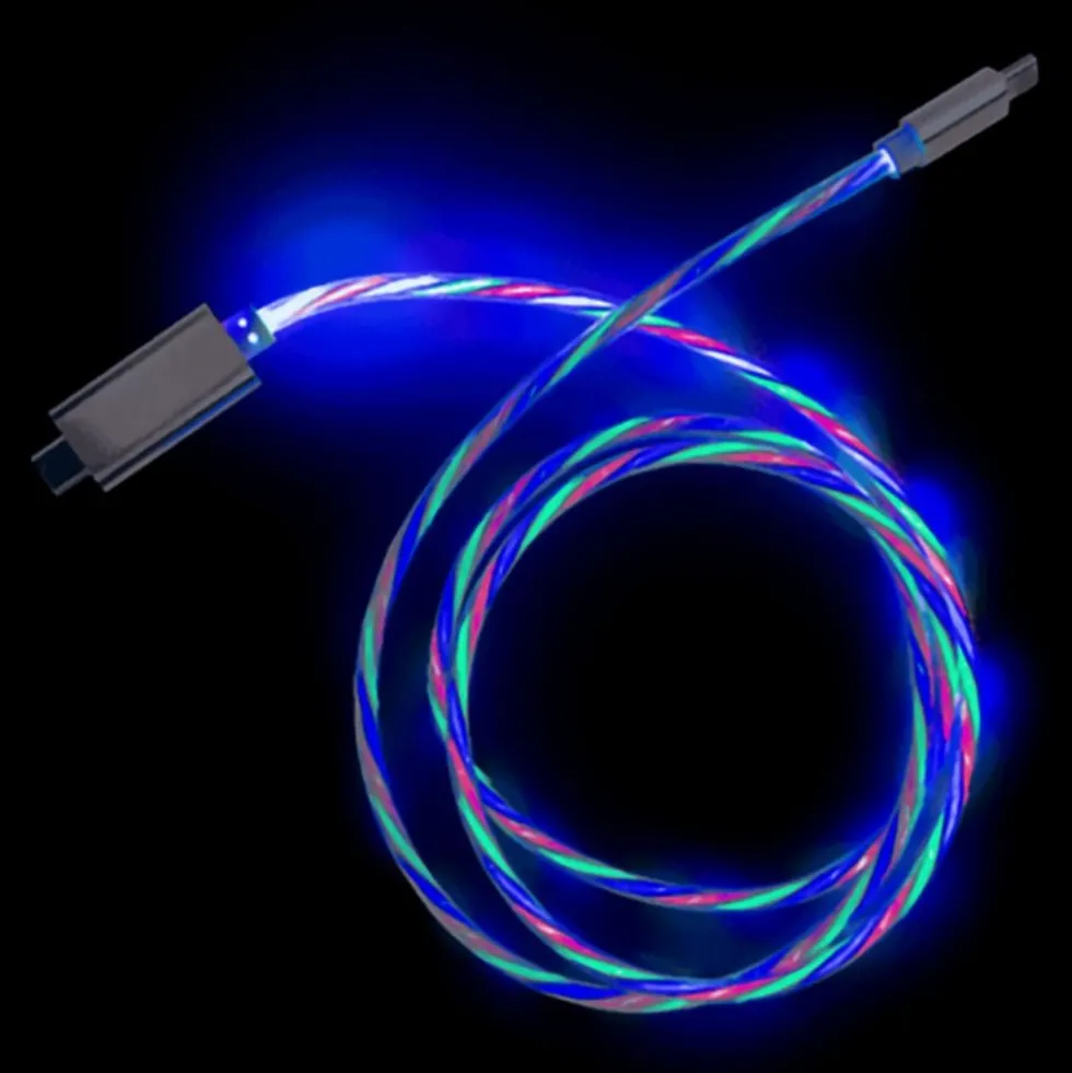 Hurtigopladningskabel med LED USB-C
