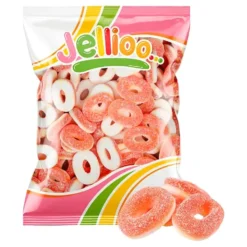 Jellioo Sour Peach Rings Økonomipakke