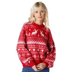 Julerens Rød Oversize Juletrøje Dame
