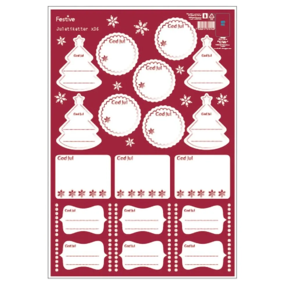 Juletiketter Glædelig Jul