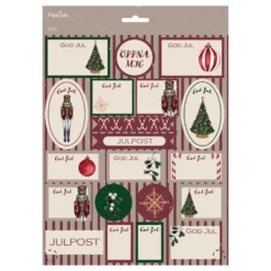 Juletiketter God Jul Motiv