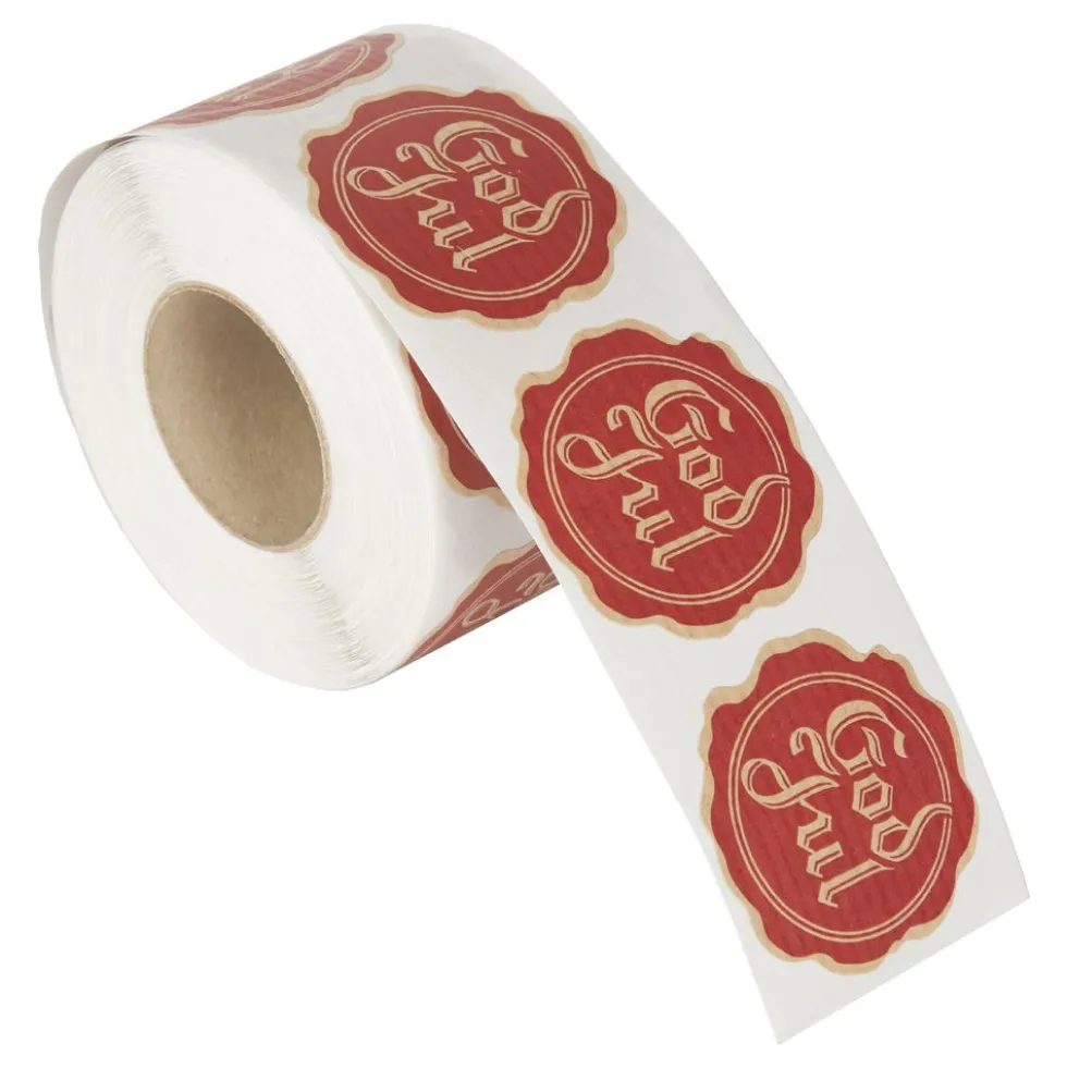 Juletiketter på Rulle God Jul Segl