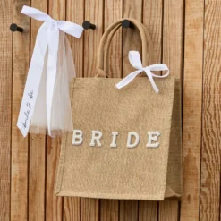 Jutetaske Bride med Sløjfe