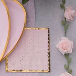 Kaffeservietter Prikkede Lyserød/Guld