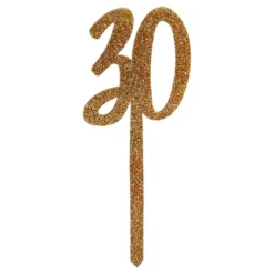 Kagedekoration 30 Guld i Akryl