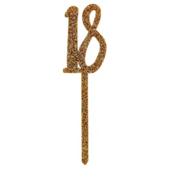Kagedekoration 18 Guld i Akryl