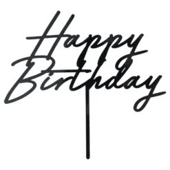 Kagedekoration Happy Birthday i akryl