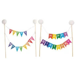 Kagedekoration Happy Birthday Vimpel